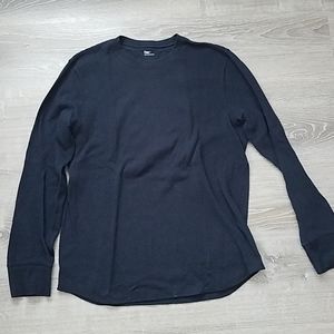 Gap Long Sleeved Waffle Shirt, Navy Blue Size L